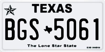 TX license plate BGS5061