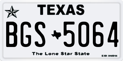 TX license plate BGS5064