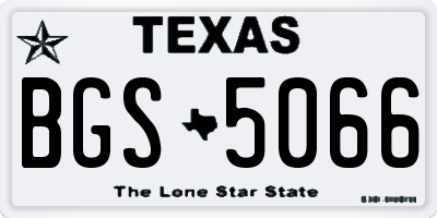 TX license plate BGS5066