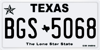 TX license plate BGS5068