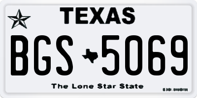 TX license plate BGS5069
