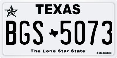 TX license plate BGS5073