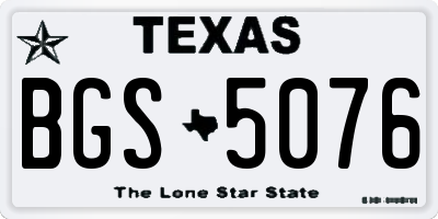 TX license plate BGS5076