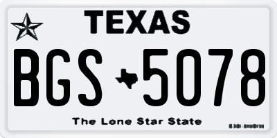 TX license plate BGS5078