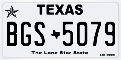 TX license plate BGS5079