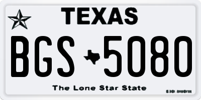 TX license plate BGS5080