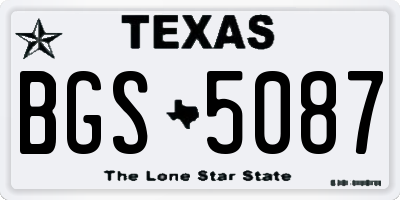 TX license plate BGS5087