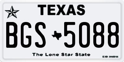 TX license plate BGS5088