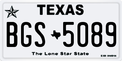 TX license plate BGS5089