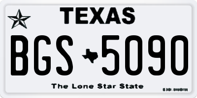 TX license plate BGS5090