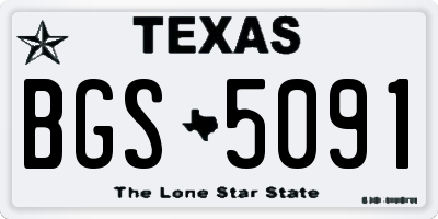 TX license plate BGS5091