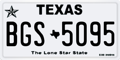 TX license plate BGS5095