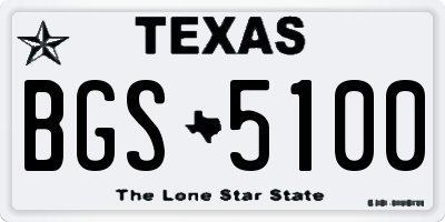 TX license plate BGS5100