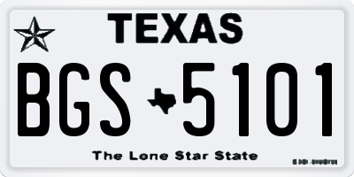 TX license plate BGS5101