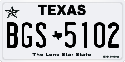 TX license plate BGS5102