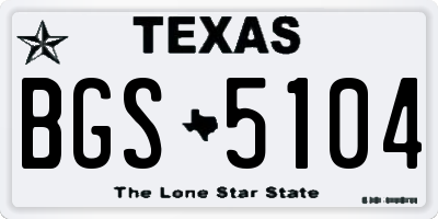 TX license plate BGS5104