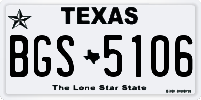 TX license plate BGS5106