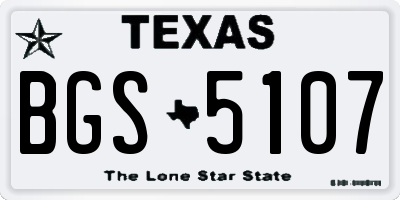 TX license plate BGS5107