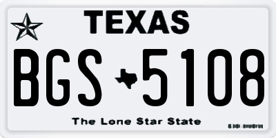 TX license plate BGS5108