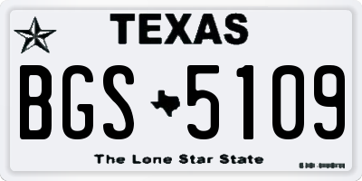 TX license plate BGS5109