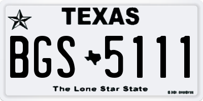 TX license plate BGS5111
