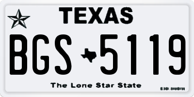 TX license plate BGS5119