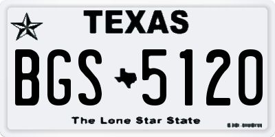 TX license plate BGS5120
