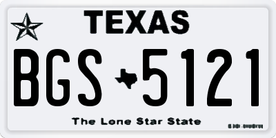 TX license plate BGS5121