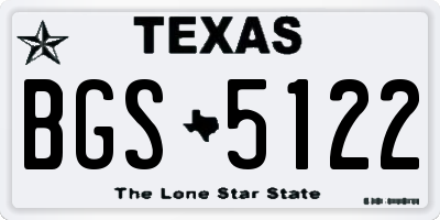 TX license plate BGS5122
