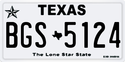 TX license plate BGS5124
