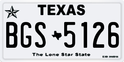 TX license plate BGS5126