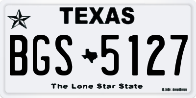 TX license plate BGS5127