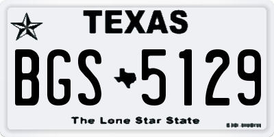 TX license plate BGS5129