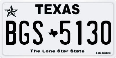 TX license plate BGS5130