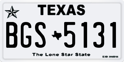 TX license plate BGS5131