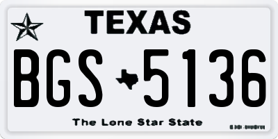 TX license plate BGS5136