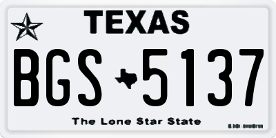 TX license plate BGS5137
