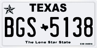 TX license plate BGS5138