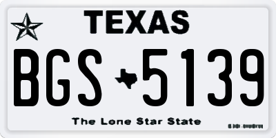 TX license plate BGS5139