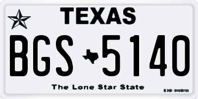 TX license plate BGS5140