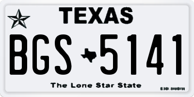 TX license plate BGS5141