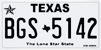 TX license plate BGS5142