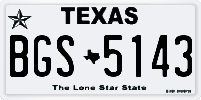 TX license plate BGS5143
