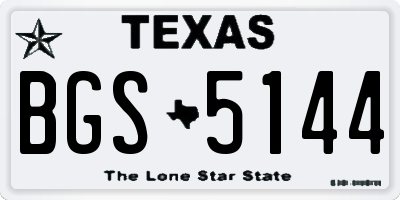 TX license plate BGS5144