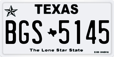 TX license plate BGS5145