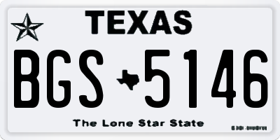 TX license plate BGS5146