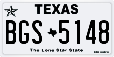 TX license plate BGS5148