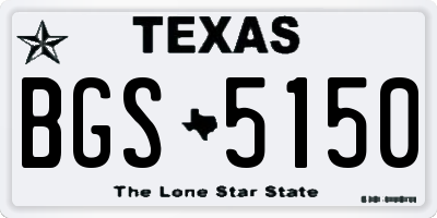 TX license plate BGS5150