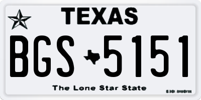 TX license plate BGS5151