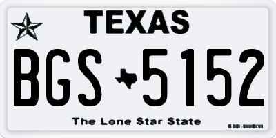 TX license plate BGS5152
